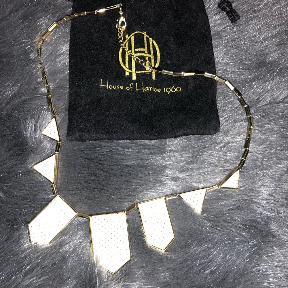 House of Harlow white perforated station necklace 🤍